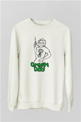 Green Day Beyaz Unisex Sweatshirt