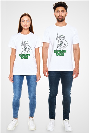 Green Day Beyaz Unisex Tişört T-Shirt - TişörtFabrikası
