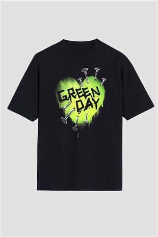 Green Day Siyah Unisex Oversize Tişört T-Shirt