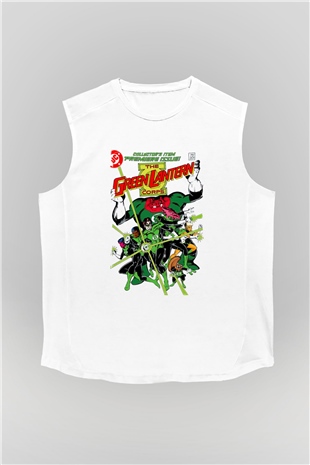Green Lantern Beyaz Unisex  Kolsuz Tişört