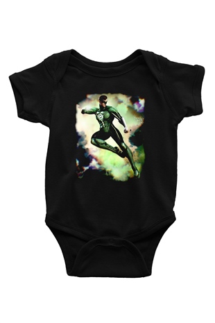 Green Lantern Siyah Bebek Body - Zıbın