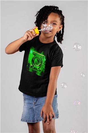 Green Lantern Siyah Unisex  Çocuk Tişört