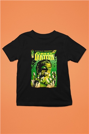 Green Lantern Siyah Unisex  Çocuk Tişört