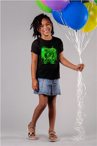 Green Lantern Siyah Unisex  Çocuk Tişört