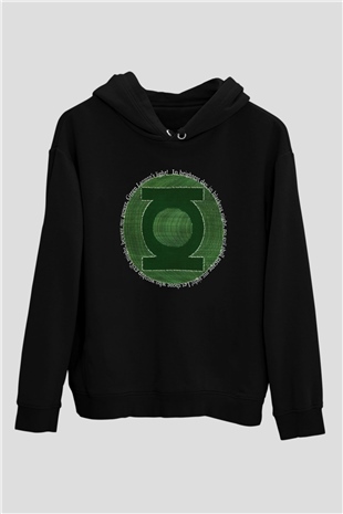 Green Lantern Siyah Unisex Kapüşonlu Sweatshirt