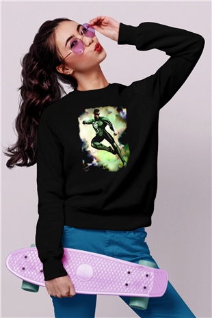 Green Lantern Siyah Unisex  Sweatshirt