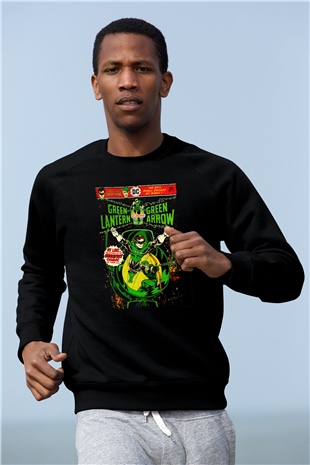 Green Lantern Siyah Unisex  Sweatshirt