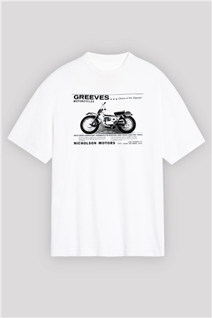 Greeves Beyaz Unisex Oversize Tişört T-Shirt