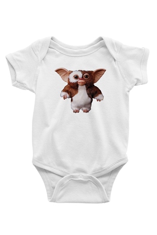 Gremlins Baskılı Beyaz Unisex Bebek Body - Zıbın