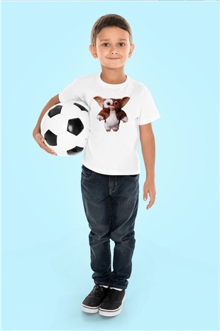 Gremlins Baskılı Beyaz Unisex Çocuk Tişört