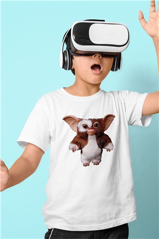 Gremlins Baskılı Beyaz Unisex Çocuk Tişört