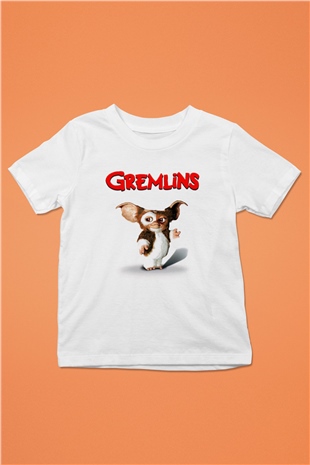 Gremlins Baskılı Beyaz Unisex Çocuk Tişört