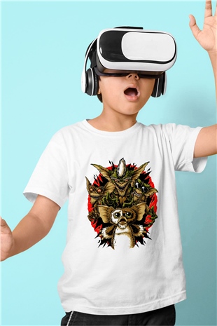 Gremlins Beyaz Unisex Çocuk Tişört