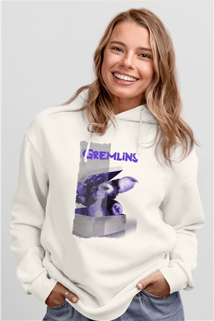 Gremlins Beyaz Unisex Hoodie