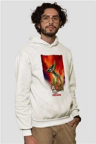 Gremlins Beyaz Unisex Hoodie
