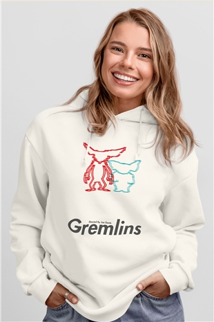 Gremlins Beyaz Unisex Hoodie