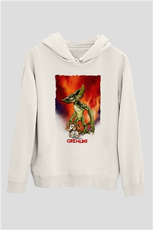 Gremlins Beyaz Unisex Hoodie