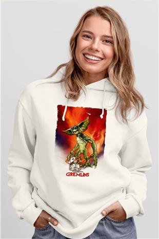 Gremlins Beyaz Unisex Hoodie
