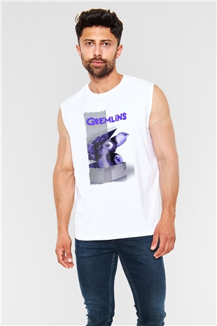 Gremlins Beyaz Unisex Kolsuz Tişört