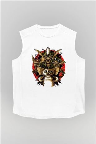 Gremlins Beyaz Unisex Kolsuz Tişört