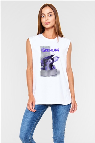 Gremlins Beyaz Unisex Kolsuz Tişört