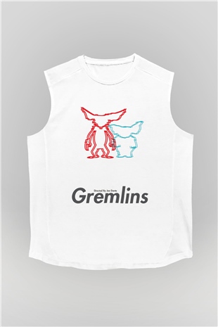 Gremlins Beyaz Unisex Kolsuz Tişört