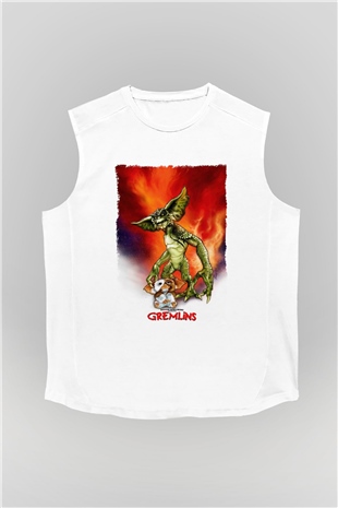 Gremlins Beyaz Unisex Kolsuz Tişört