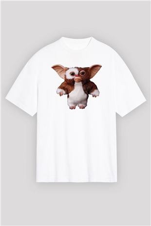 Gremlins Beyaz Unisex Oversize Tişört T-Shirt