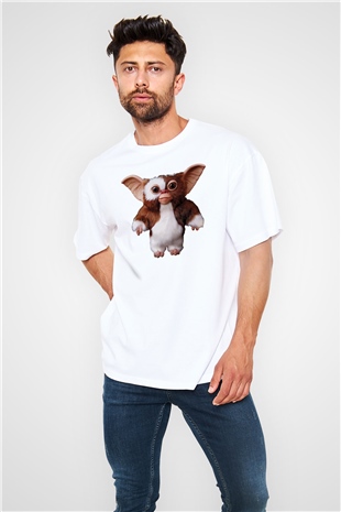 Gremlins Beyaz Unisex Oversize Tişört T-Shirt