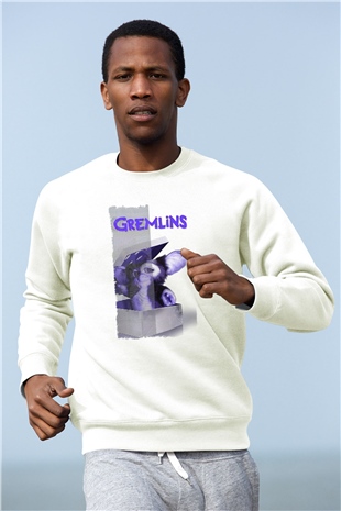 Gremlins Beyaz Unisex Sweatshirt