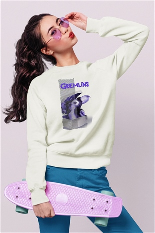 Gremlins Beyaz Unisex Sweatshirt