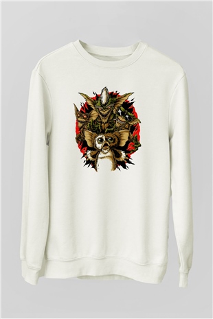 Gremlins Beyaz Unisex Sweatshirt