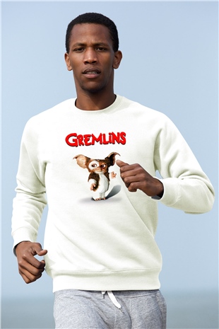 Gremlins Beyaz Unisex Sweatshirt