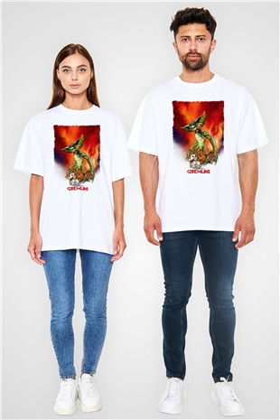 Gremlins Beyaz Oversize Tişört Oversize T-shirt