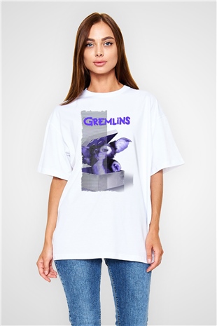 Gremlins Beyaz Oversize Tişört Oversize T-shirt