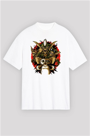 Gremlins Beyaz Oversize Tişört Oversize T-shirt