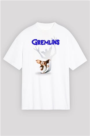 Gremlins Beyaz Oversize Tişört Oversize T-shirt