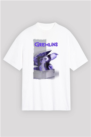 Gremlins Beyaz Oversize Tişört Oversize T-shirt