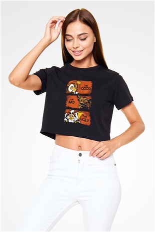 Gremlins Gremlinler Siyah Crop Top Tişört