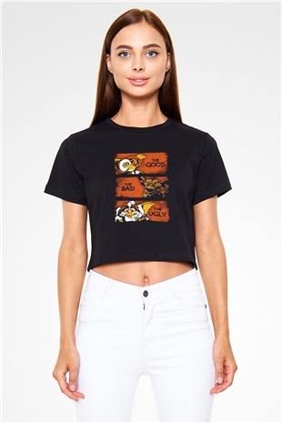 Gremlins Gremlinler Siyah Crop Top Tişört
