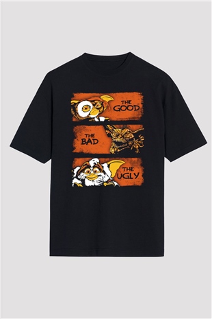Gremlins Gremlinler Siyah Unisex Oversize Tişört