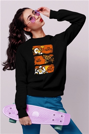 Gremlins Gremlinler Siyah Unisex Sweatshirt