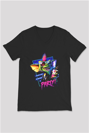 Gremlins Gremlinler Siyah Unisex V Yaka Tişört