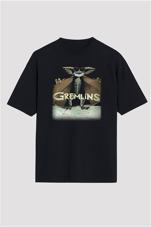 Gremlins Siyah Unisex Oversize Tişört T-Shirt