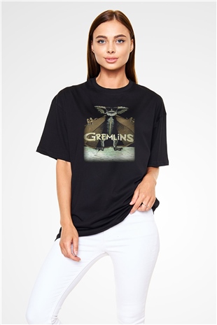 Gremlins Siyah Unisex Oversize Tişört T-Shirt