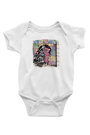 Grim Reaper Baskılı Unisex Beyaz Bebek Body - Zıbın