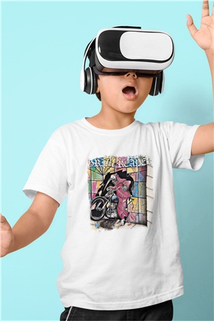 Grim Reaper Baskılı Unisex Beyaz Çocuk Tişört