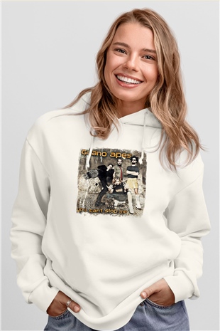 Guano Apes Baskılı Unisex Beyaz Hoodie