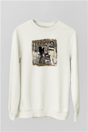 Guano Apes Baskılı Unisex Beyaz Sweatshirt