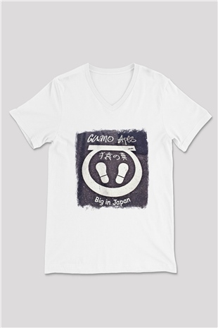 Guano Apes Baskılı Unisex Beyaz V Yaka Tişört